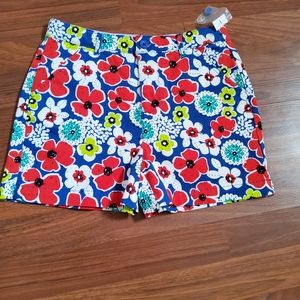 Crown & Ivy Floral High Rise Shorts Junior Size 16